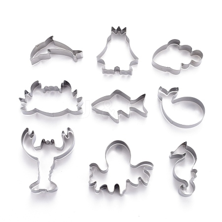 Non-Tarnish Stainless Steel Sea World Mixed Pattern Cookie Candy Food Cutters Molds DIY-H142-08P-1