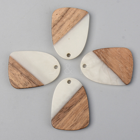 Opaque Resin & Walnut Wood Pendants RESI-S389-042A-C04-1
