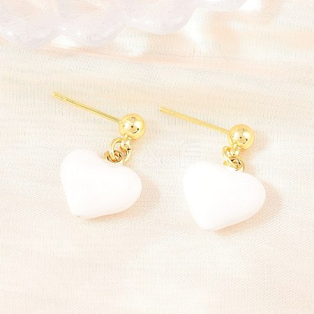 Women's Brass Stud Earrings EJEW-Z164-19G-01-1