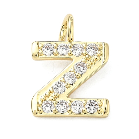 Brass Micro Pave Clear Cubic Zirconia Pendants KK-I476-01G-Z-1