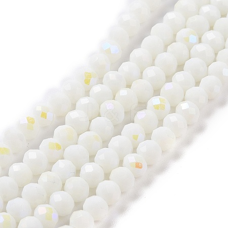 Electroplate Opaque Solid Color Glass Beads Strands EGLA-A034-P4mm-L17-1