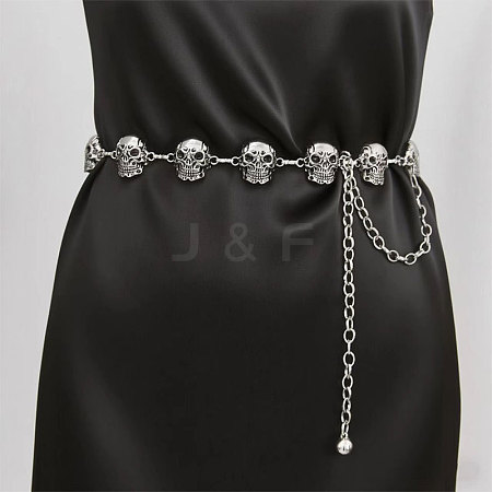 Halloween Alloy Skull Link Chain Waist Belly Chains for Women FS-WG87A63-01-1