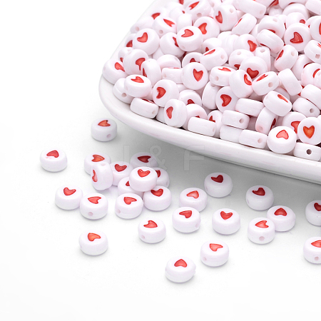 Flat Round Acrylic Beads PB37C9070-2-1