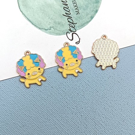 Alloy Enamel Puppy Pendants PW-WG22495-04-1