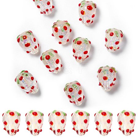 20Pcs Handmade Foil Lampwork Bumpy Beads FOIL-SZ0001-01-1