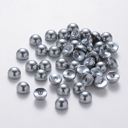 Half Round ABS Plastic Imitation Pearl Cabochons MRMJ-Q092-6mm-D01-1