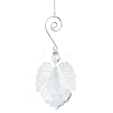 Teardrop Glass Hanging Suncatcher Pendant Decoration DJEW-PW0008-04C-1
