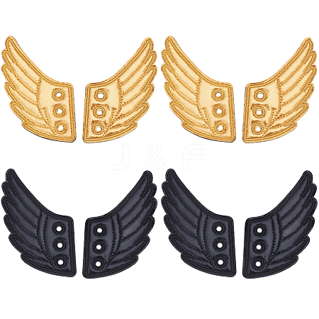 4 Pairs 2 Colors Cloth with Felt Shoe Decorations DIY-GF0009-86A-1
