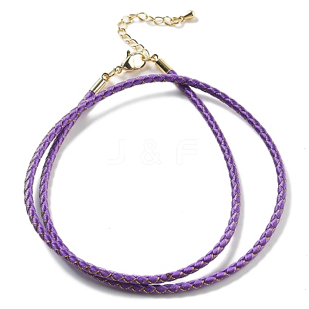 Polyester Cord Braided Necklace Makings MAK-L043-03G-04-1