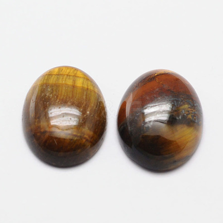 Oval Natural Tiger Eye Cabochons G-K020-30x22mm-04-1
