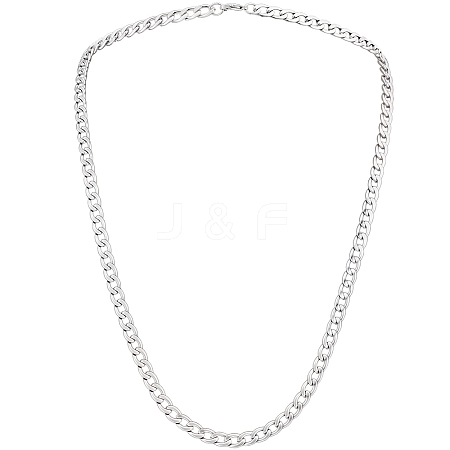 1Pc 304 Stainless Steel Cuban Link Chain Necklaces for Men Women NJEW-BM0001-08D-1