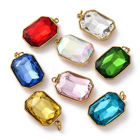 High Polished 316 Stainless Steel Faceted Glass Pendants STAS-K258-48G-1