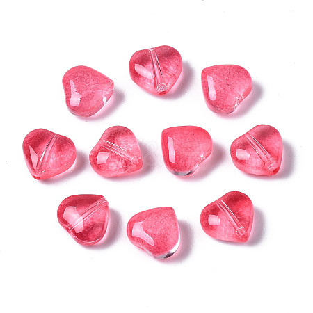 Transparent Spray Painted Glass Beads GGLA-S054-012A-04-1