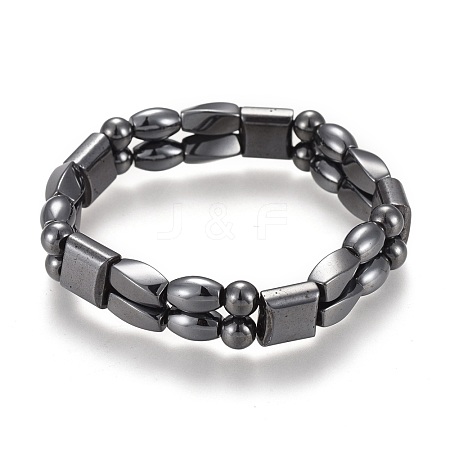 Magnetic Synthetic Hematite Stretch Bracelets BJEW-O179-05-1