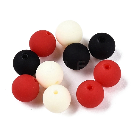 Rubberized Style Imitated Silicone Acrylic Beads MACR-T048-01B-02-1