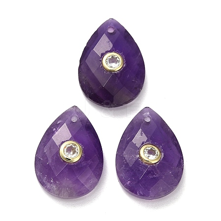 Natural Amethyst Pendants G-K371-03H-1