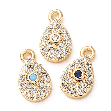 Brass Micro Pave Cubic Zirconia Charms CU-K002-01C-1