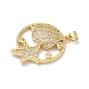 Brass Micro Pave Cubic Zirconia Pendants KK-P330-07D-G-2
