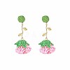 Bohemia Raffia & Alloy Stud Dangle Earrings WG3AA71-02-1