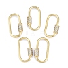 Brass Micro Pave Clear Cubic Zirconia Screw Carabiner Lock Charms ZIRC-E164-10G-1