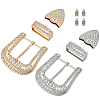 2Sets 2 Colors Alloy Buckle with Rhinestonr Sets AJEW-BC0007-48-1