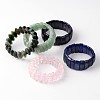 Mixed Shape Natural & Synthetic Mixed Stone Bead Stretch Bracelets BJEW-M168-08-1