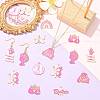 18Pcs 9 Styles Breast Cancer Awareness Ribbon Zinc Alloy Enamel Pendants ENAM-FS0004-45-5