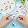 HOBBIESAY 12Pcs Rainbow Food Grade Eco-Friendly Silicone Beads SIL-HY0001-31-3