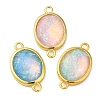 Synthetic Opal Connector Charms KK-S370-03G-1