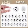 20Pcs White Cube Letter Silicone Beads 12x12x12mm Square Dice Alphabet Beads with 2mm Hole Spacer Loose Letter Beads for Bracelet Necklace Jewelry Making JX432G-2