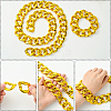 2Pcs 2 Styles Acrylic Cuban Link Chain Necklaces & Bracelets Jewelry Sets SJEW-SP0001-01G-3