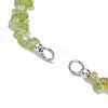 Natural Peridot Chip Nylon Braided Beaded Bracelet Making AJEW-JB01296-02-2