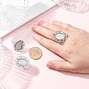 Vintage Adjustable Iron Flower Finger Ring Components Alloy Cabochon Bezel Settings PALLOY-O036-19AS-2