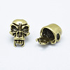 Brass Skull Beads KK-P130-058AB-NR-1
