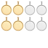 12Pcs 2 Colors 201 Stainless Steel Pendant Cabochon Settings STAS-WR0001-42-1