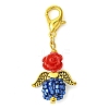 Angel & Rose Resin & Glass Pendant Decoration HJEW-MZ00090-4