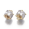 Brass Clear Cubic Zirconia Charms KK-R134-020-NF-2