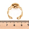 Hollow Heart 304 Stainless Steel Open Cuff Ring Components STAS-F366-08B-G-2