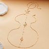 Ocean Alloy & Iron Starfish Shell Shape Back Chain Necklaces for Backless Dress with Imitation Pearl WG9F3AC-01-4