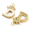 Brass Micro Pave Clear Cubic Zirconia Pendants KK-G498-01D-02-2