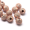 Rack Plating Brass Cubic Zirconia Beads ZIRC-S001-10mm-A03-1