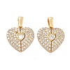 Brass Micro Pave Cubic Zirconia Pendants KK-B125-33G-1