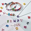Spray Painted Zinc Alloy Slide Charms ALRI-WH0005-13C-5