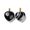 Natural Black Agate Pendants G-I311-A16-G-2