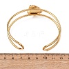 304 Stainless Steel & Oval Acrylic Imitation Gemstone Bead Cuff Bangles for Women BJEW-T027-01C-3