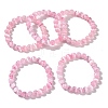 Dyed Natural Selenite Round Beaded Stretch Bracelet for Women BJEW-G697-02B-2