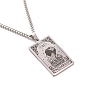 304 Stainless Steel Curb Chain Rectangle with Constellation Pendant Necklaces PW-WG0F5D0-31-1