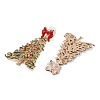 Bowknot Christmas Tree Alloy Colorful Rhinestone & Enamel Dangle Stud Earrings for Women EJEW-L203-11KCG-2