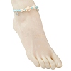 Adjustable Summer Beach Dyed Synthetic Turquoise Starfish Turtle Braided Bead Anklets AJEW-AN00774-4