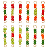 48Pcs 12 Colors Glass Seed Beads & Brass Rondelle Beaded Connector Charms PALLOY-WR00011-1